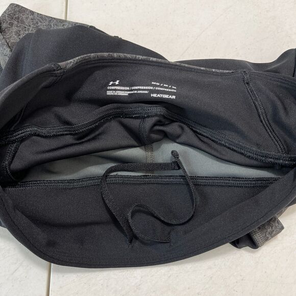 Under Armour Leggings Womens M Gray‎ Compression Run Train Workout Fitness Gym - Picture 4 of 8